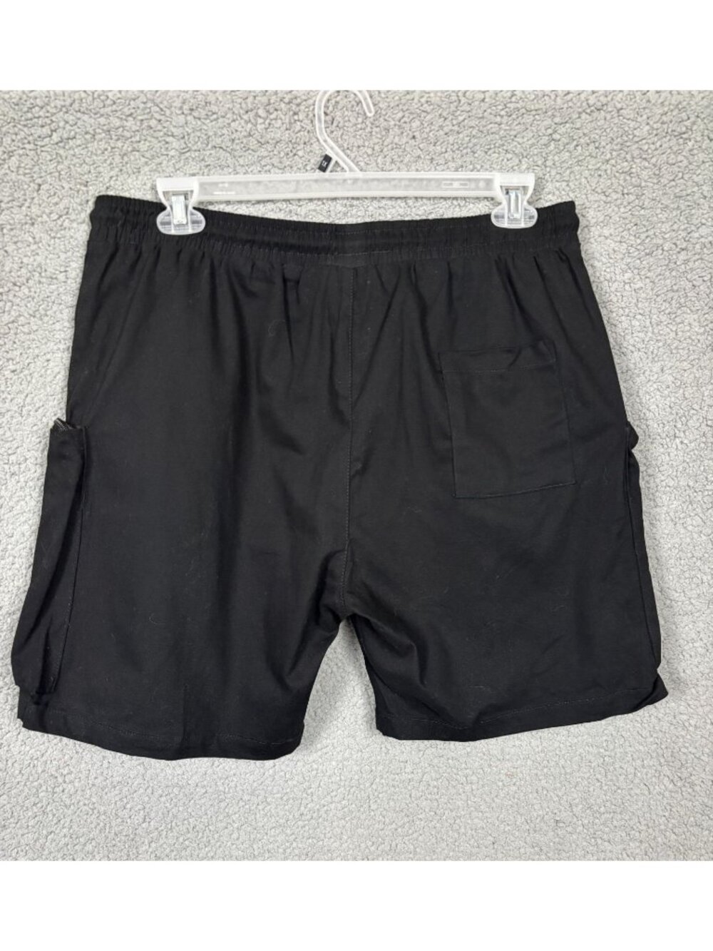Decibel Mens Black Cargo Shorts Drawstring Waist & Zipper Pockets size XXL NWT's - Picture 2 of 8